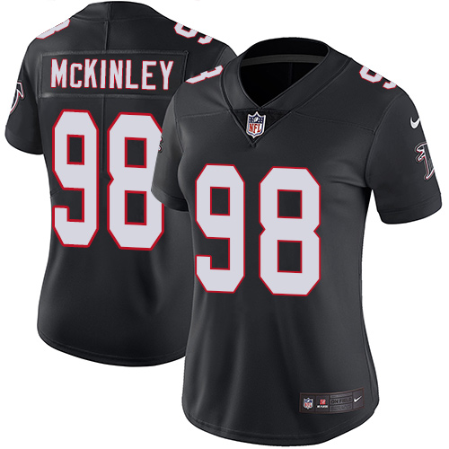 Nike Falcons #98 Takkarist McKinley Black Alternate Women's Stitched NFL Vapor Untouchable Limited Jersey - Click Image to Close
